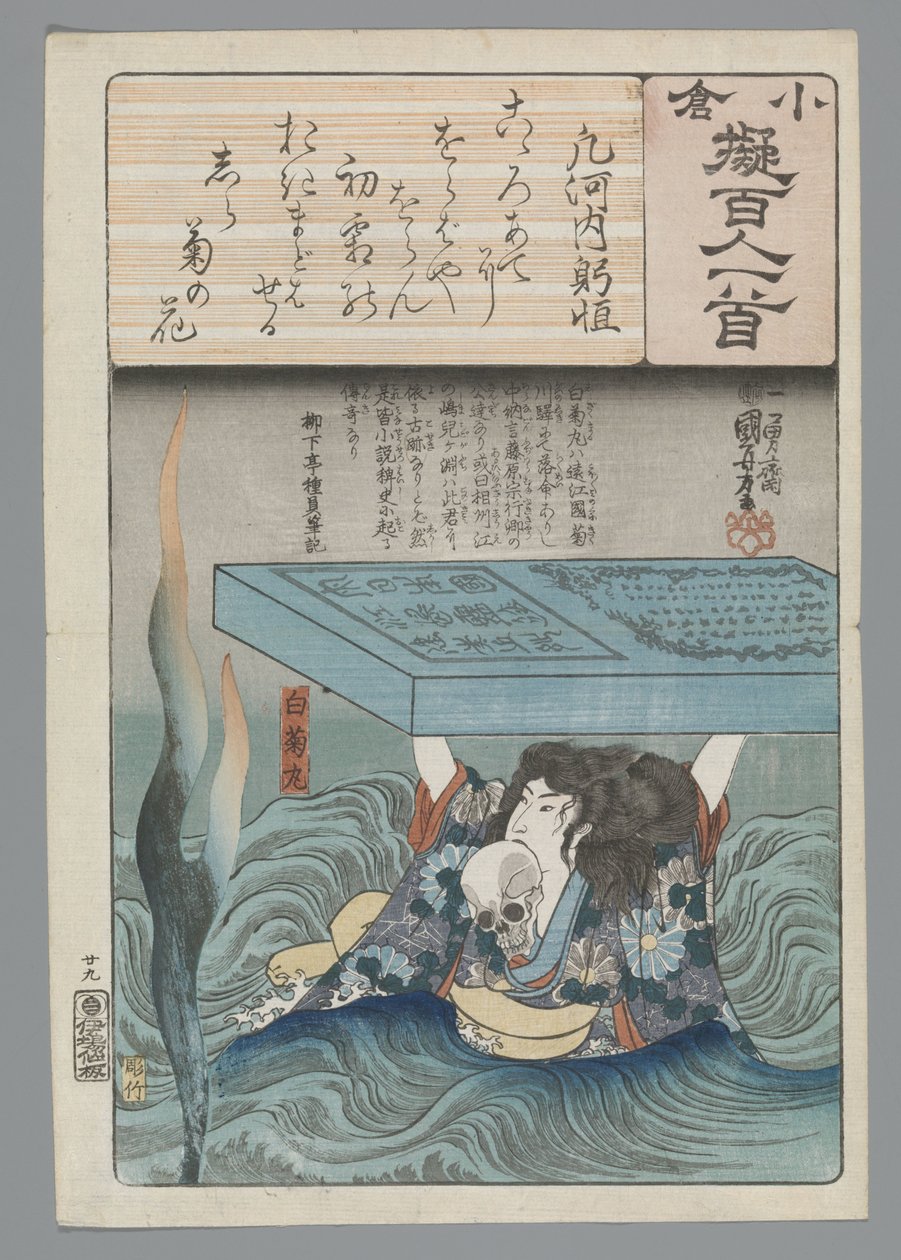 Imitação de Ogura dos Cem Poemas (título da série) de Utagawa Kuniyoshi