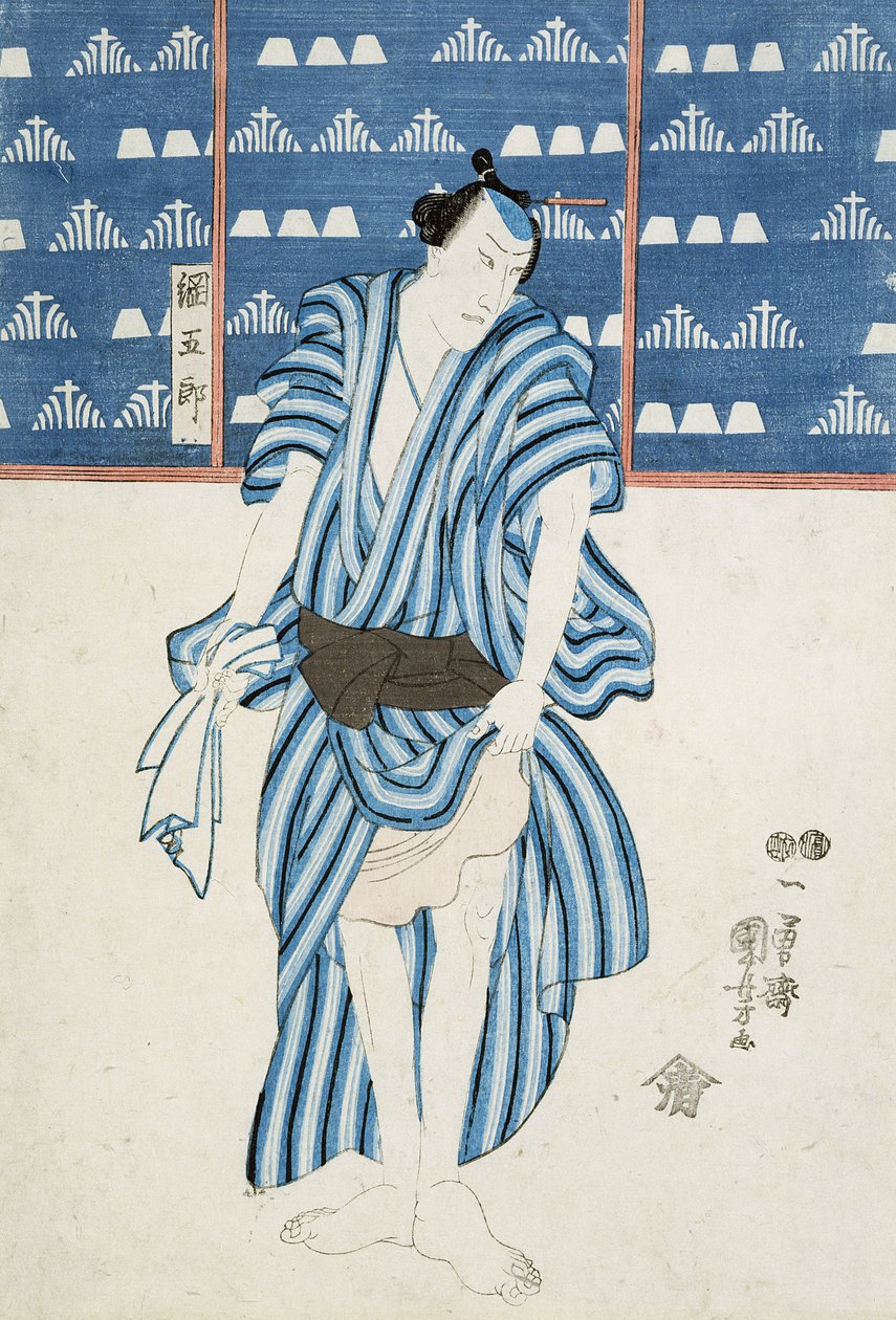 Retrato de Tunagore (impressão em bloco de madeira) de Utagawa Kuniyoshi