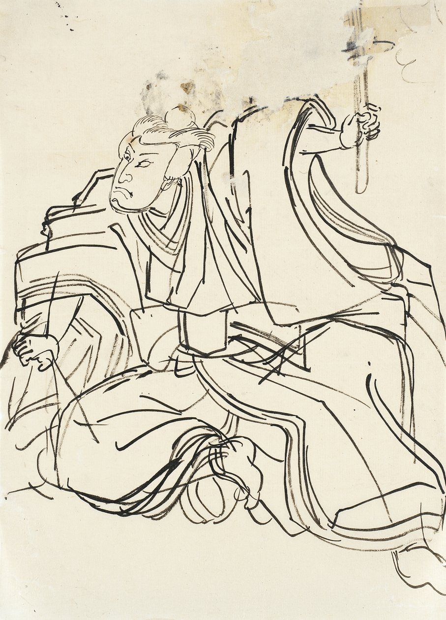 Esboço de um herói militar de Utagawa Kuniyoshi