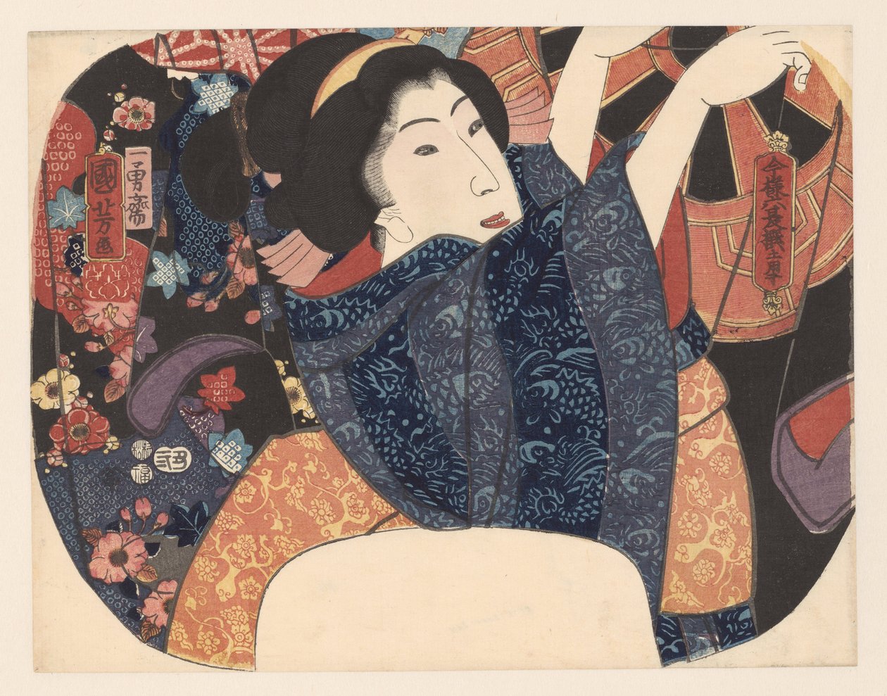 Aeração de roupas de verão Uma seleção de seis cenas de verão modernas (título da série) de Utagawa Kuniyoshi