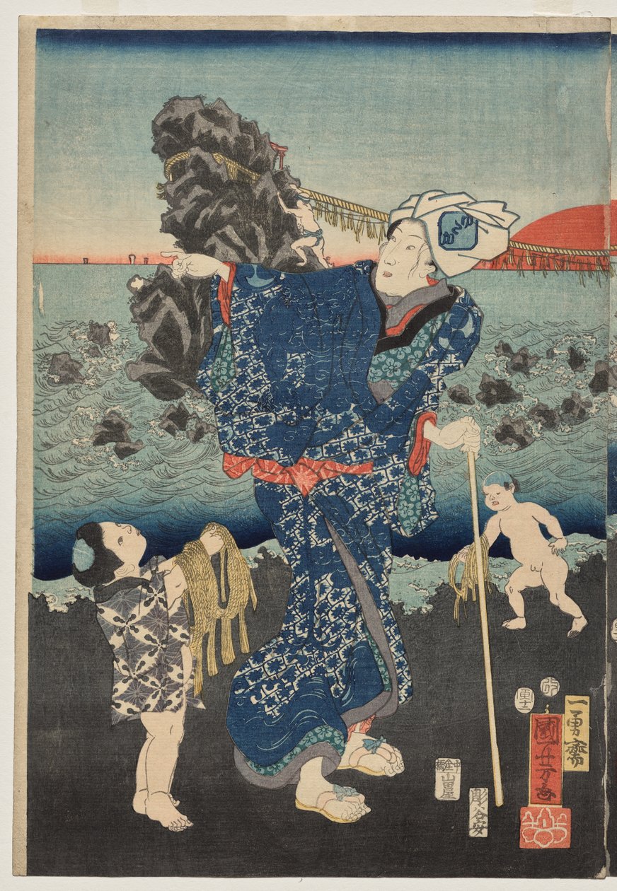 Nascer do sol na Baía de Futami de Utagawa Kuniyoshi