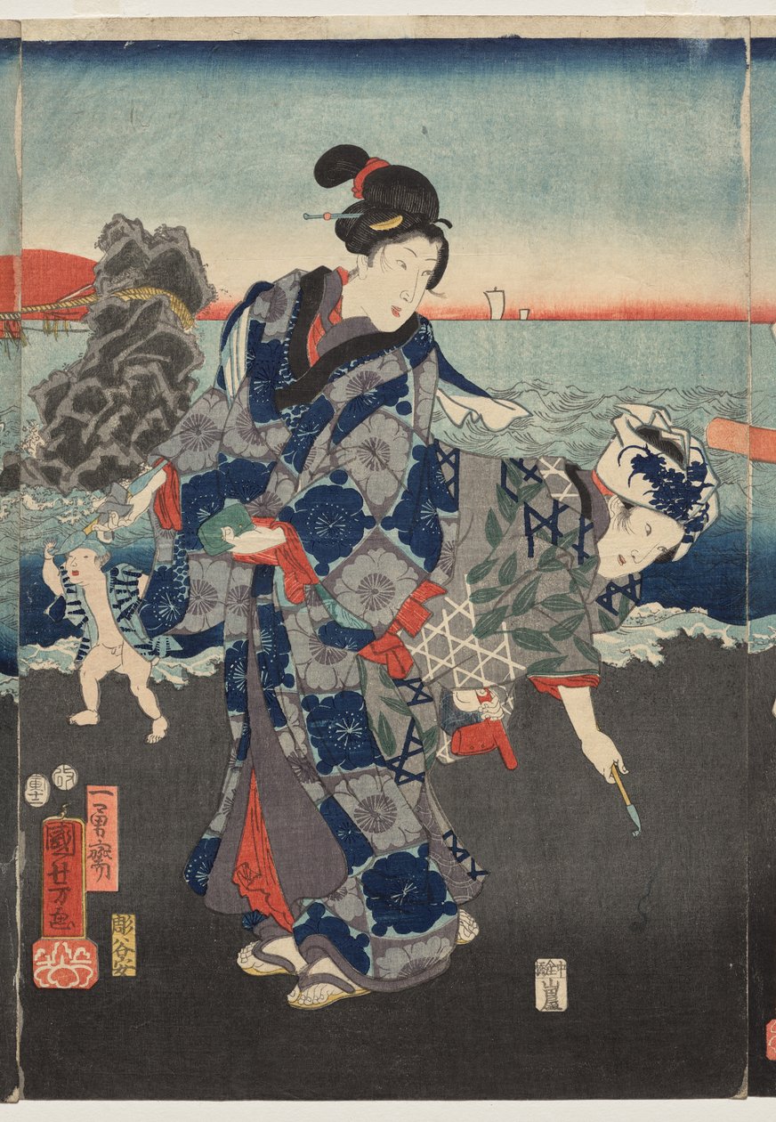 Nascer do sol na Baía de Futami de Utagawa Kuniyoshi