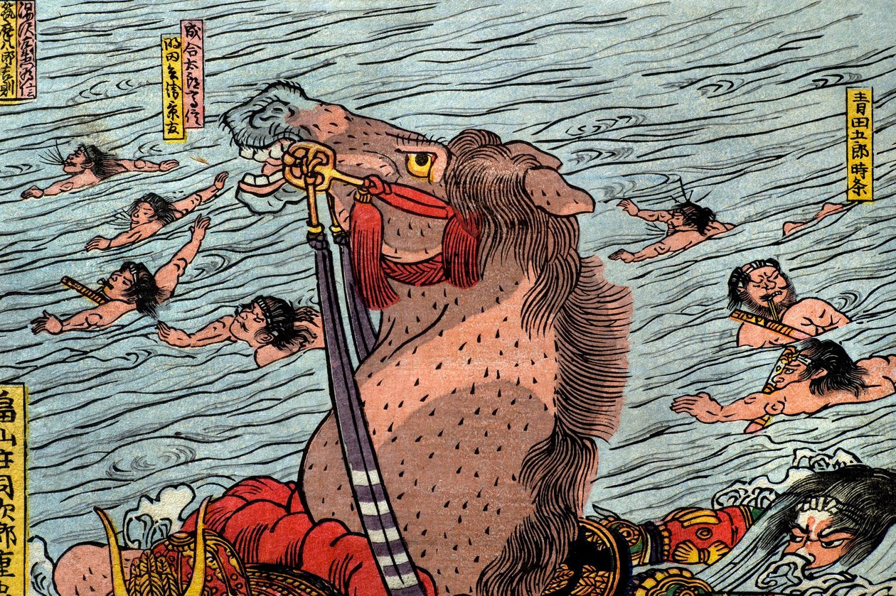 A Batalha no Rio Uji (Ujigawa kassen no zu), c.1831-32 de Utagawa Kuniyoshi