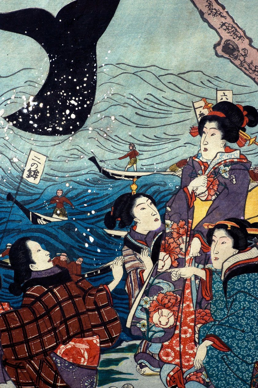 A Farinha de Sete Costas com Peixes Grandes (Nana ura tairyō hanjō no zu) de Utagawa Kuniyoshi