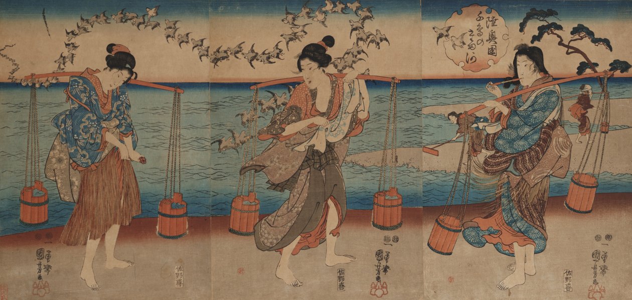 O rio Plover Crystal na província de Mutsu de Utagawa Kuniyoshi