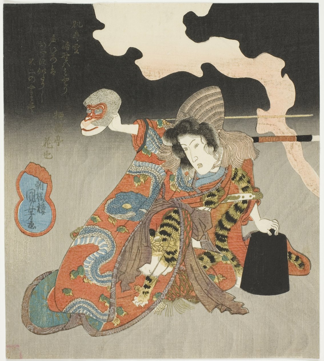 O ator Iwai Hanshiro VI em um papel feminino de Utagawa Kuniyoshi