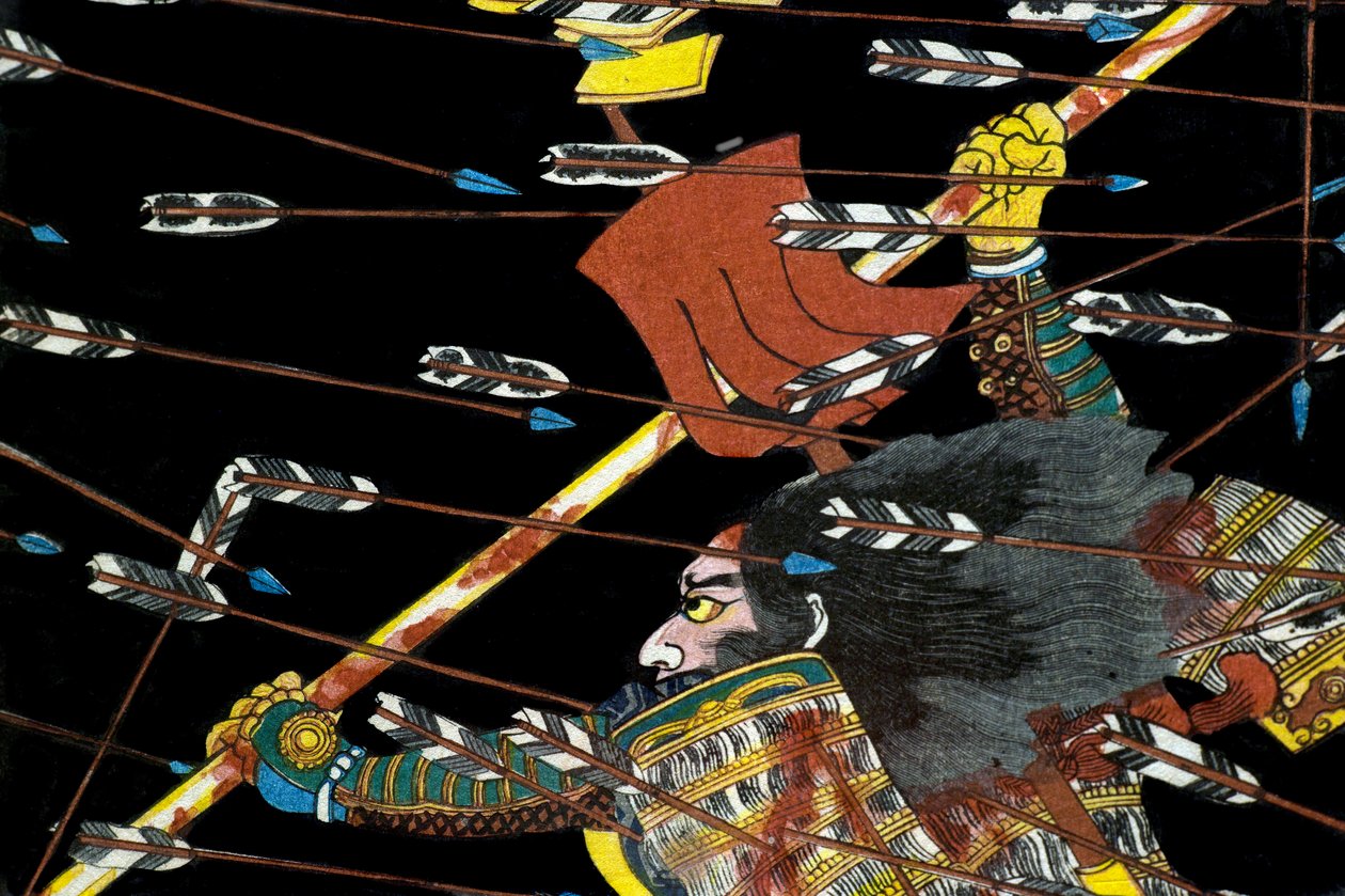 A batalha em Shijō Nawate, c.1857 de Utagawa Kuniyoshi