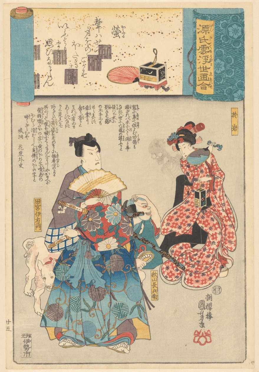 Ukiyo e paralelos aos capítulos nublados dos Genji de Utagawa Kuniyoshi
