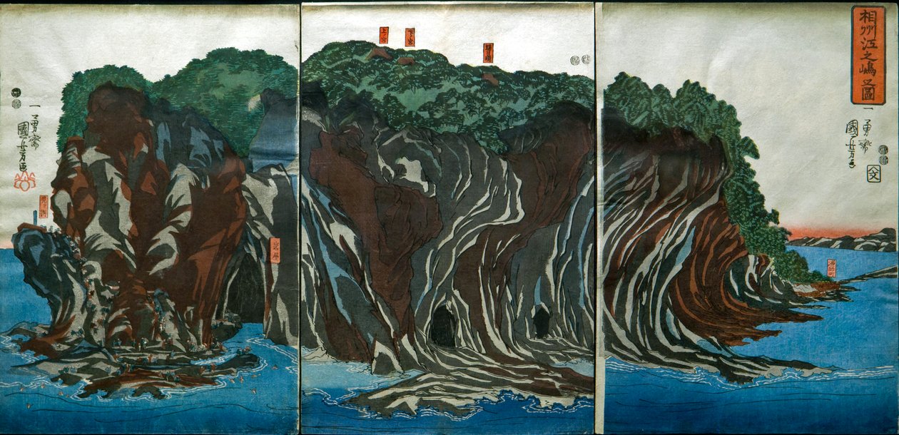 Vista de Enoshima na província de Sagami (Sōshū Enoshima no zu), c.1849-51 de Utagawa Kuniyoshi