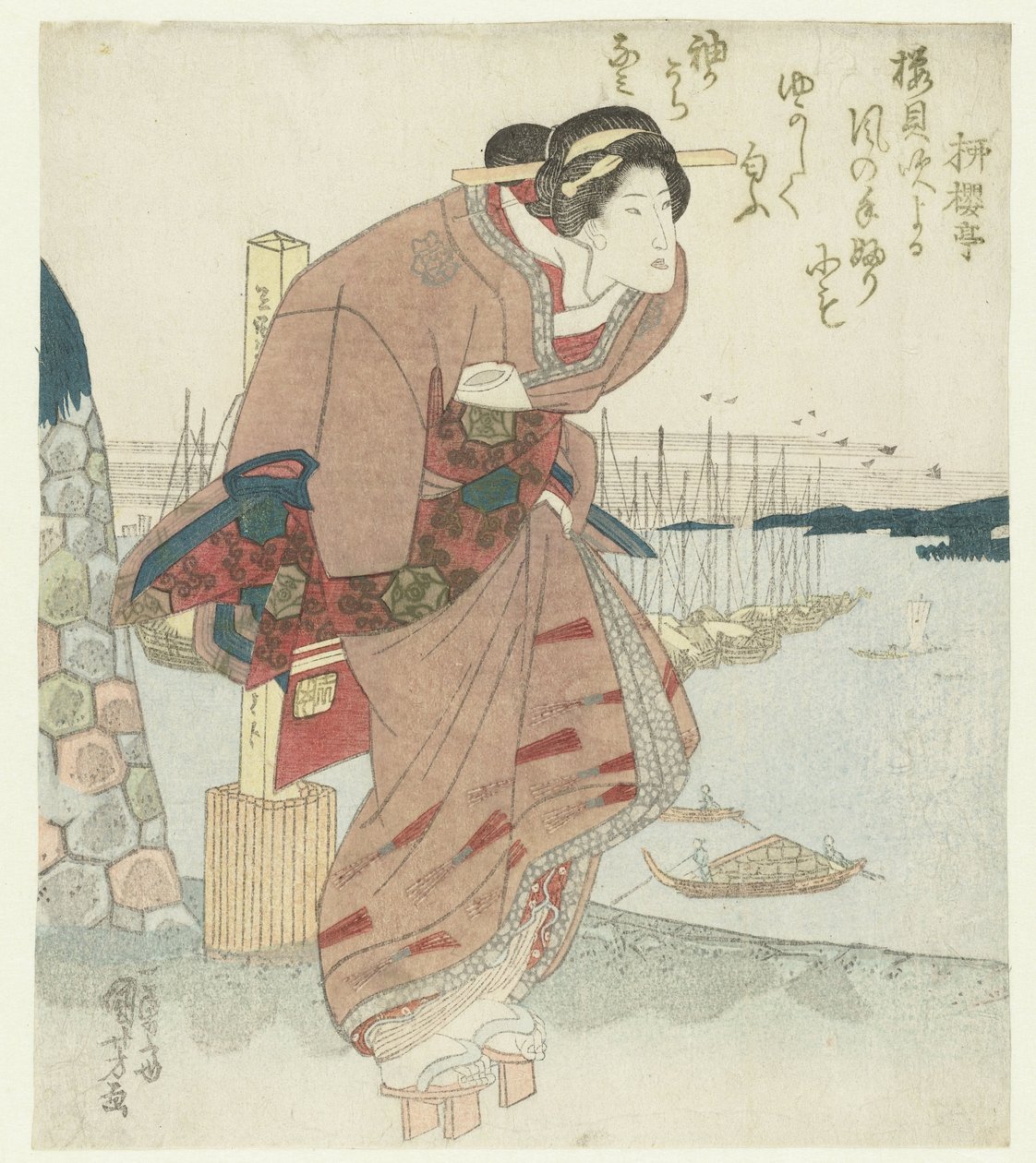 Mulher num porto de Utagawa Kuniyoshi
