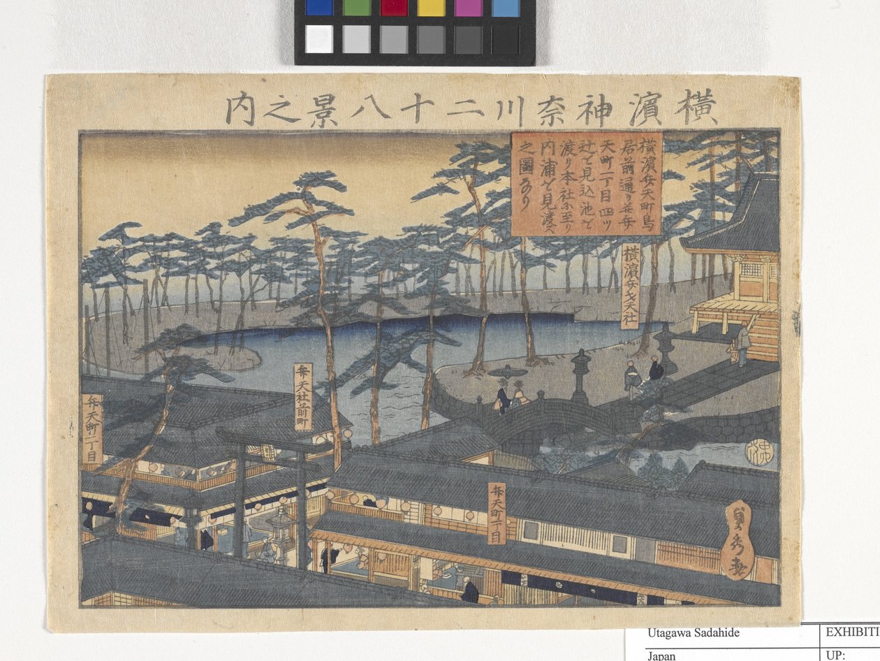 28 Vistas de Yokohama em Kanagawa (impressão em bloco de madeira) de Utagawa Sadahide