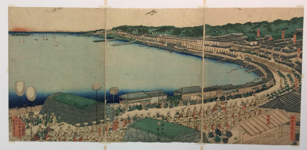 Procissões de Daimyo que passam ao longo do Tokaido de Utagawa Sadahide