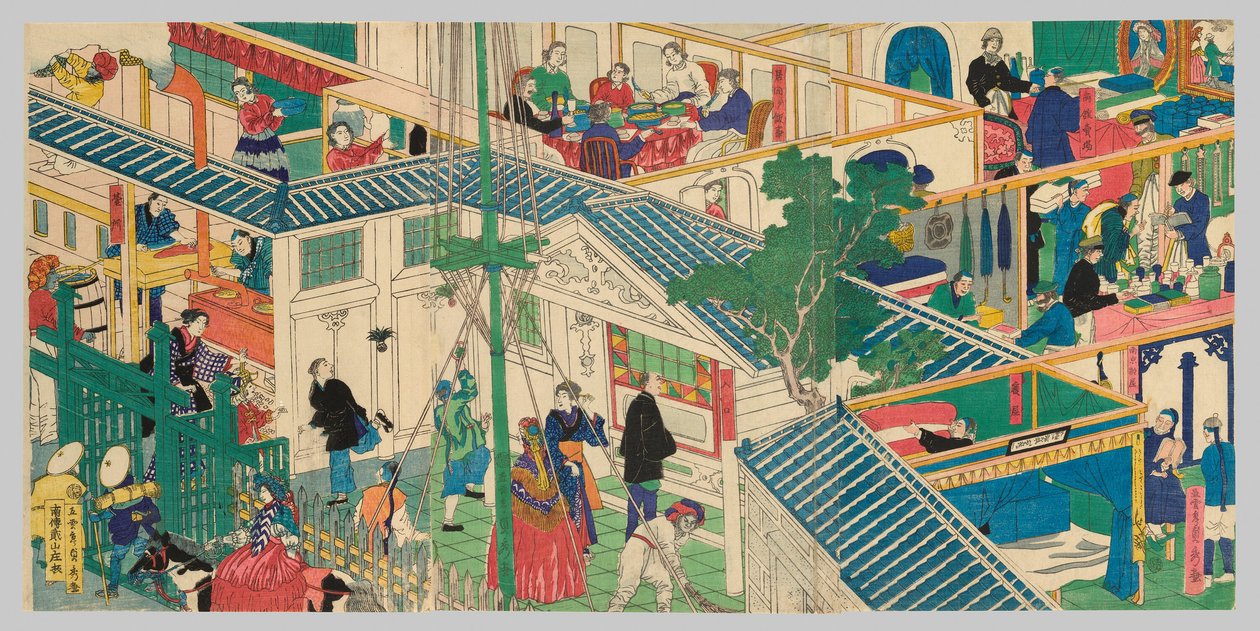 casa mercante estrangeira de Utagawa Sadahide