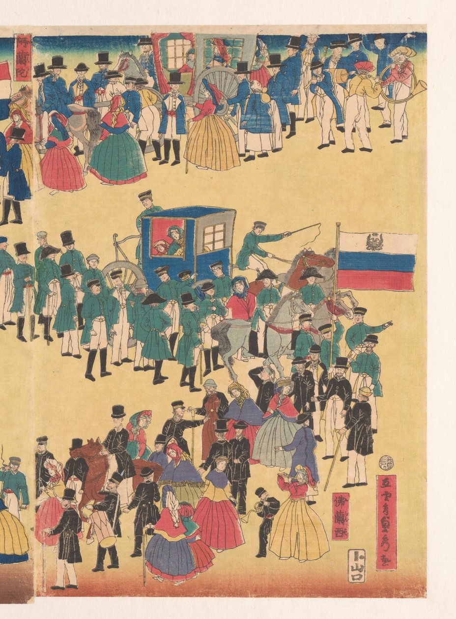 Desfile de pessoas das Cinco Terras de Utagawa Sadahide