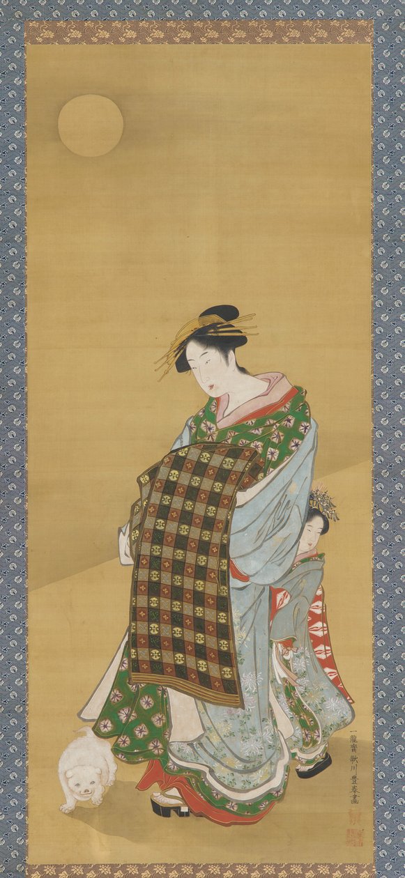 Uma cortesã e seu assistente, 1735-1868. de Utagawa Toyoharu