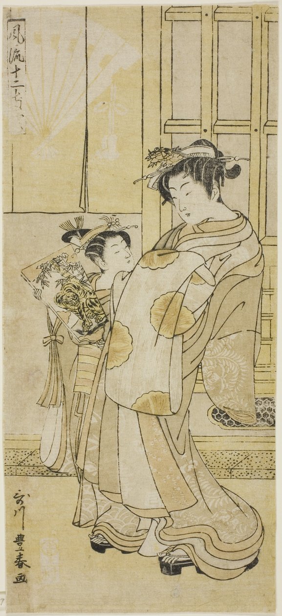 Cortesão e acompanhante de Utagawa Toyoharu