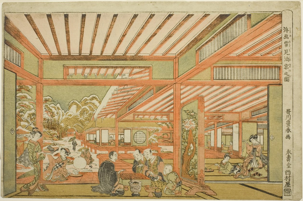 Entretenimento para assistir à neve, c.1771 de Utagawa Toyoharu
