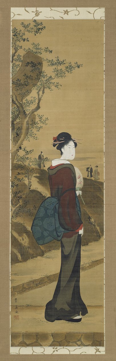 Beleza no Santuário Mimeguri de Utagawa Toyohiro