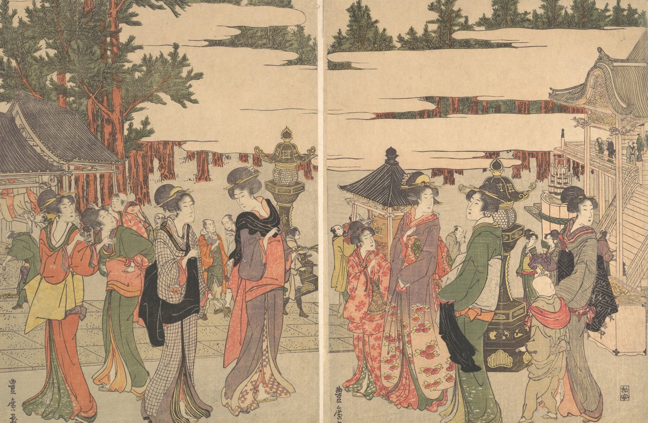 Horinouchi Myohoji Uma foto de um assistente de pintura, não é? 1804. de Utagawa Toyohiro
