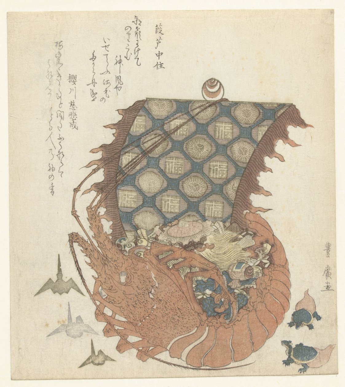 Lagostim como takarabune. de Utagawa Toyohiro