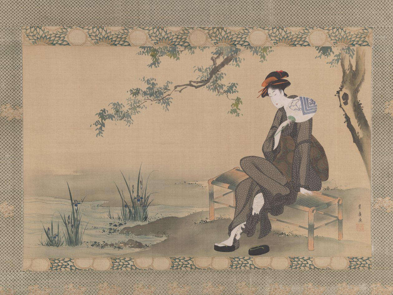 Mulher se refrescando, ca. 1800. de Utagawa Toyohiro