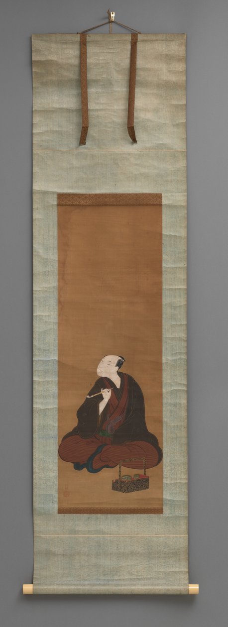 Pintura de pergaminho com figura sentada de Utagawa Toyokuni