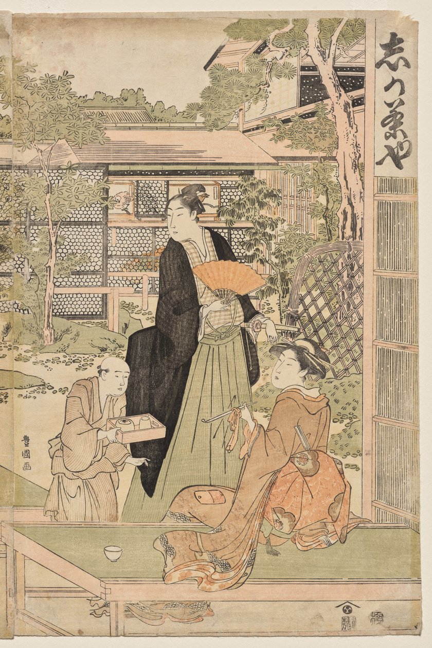 A casa de chá Shika de Utagawa Toyokuni