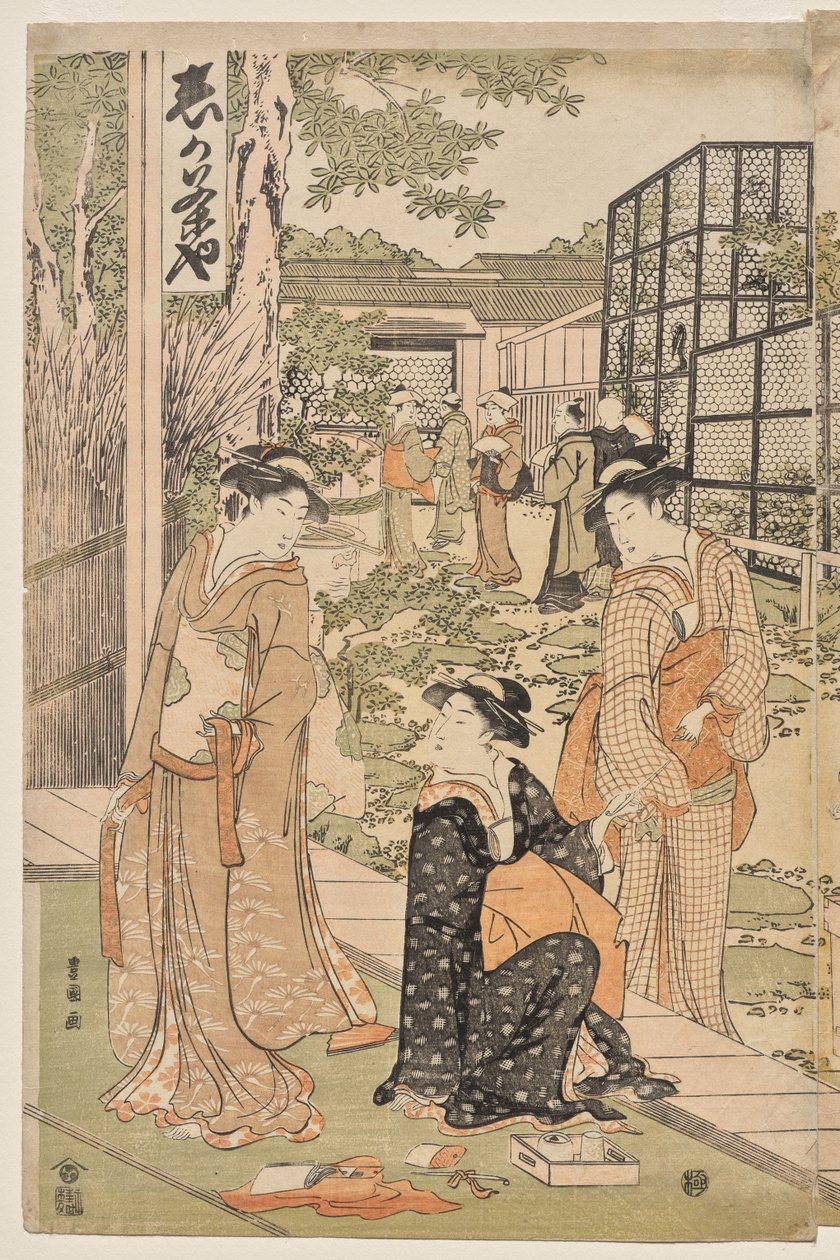 A casa de chá Shika de Utagawa Toyokuni