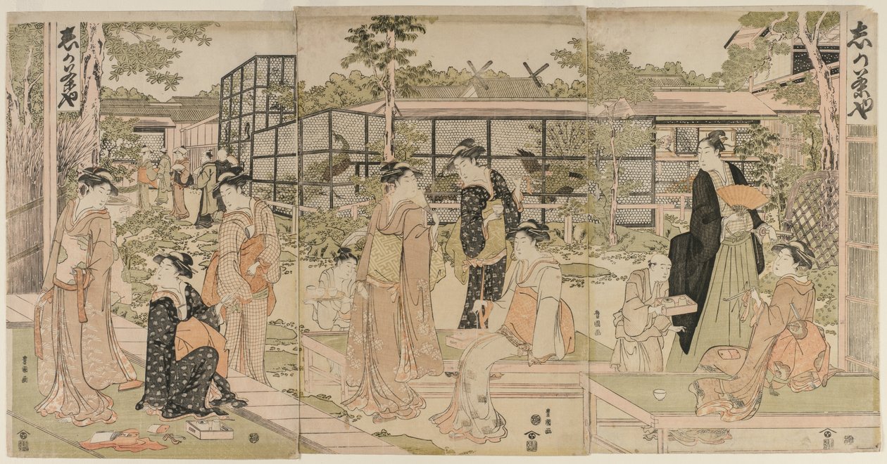 A casa de chá Shika de Utagawa Toyokuni