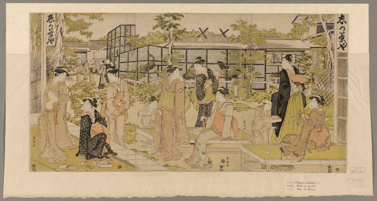 casa de chá do cacho de Utagawa Toyokuni I