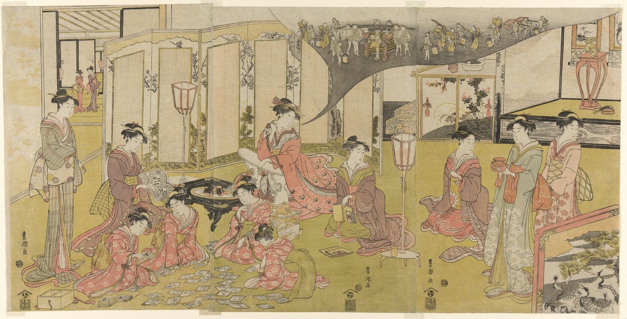 O jogo de cartas de Utagawa Toyokuni I