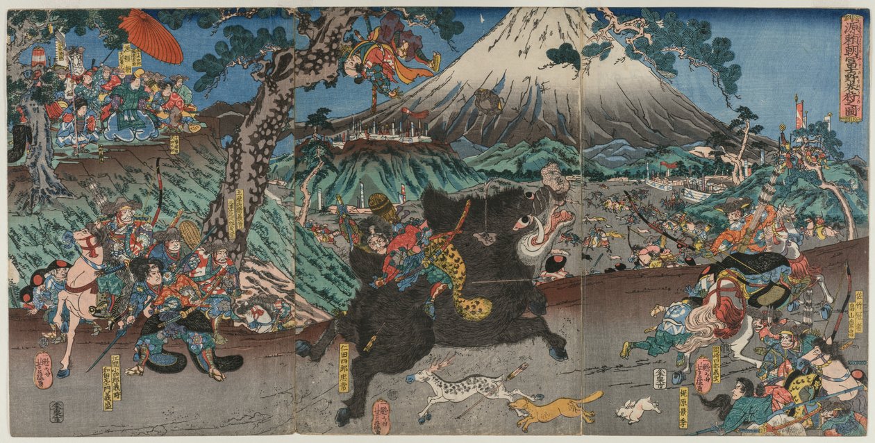Foto de Minamoto no Yoritomo Hunt nas encostas do Monte Fuji de Utagawa Yoshifuji