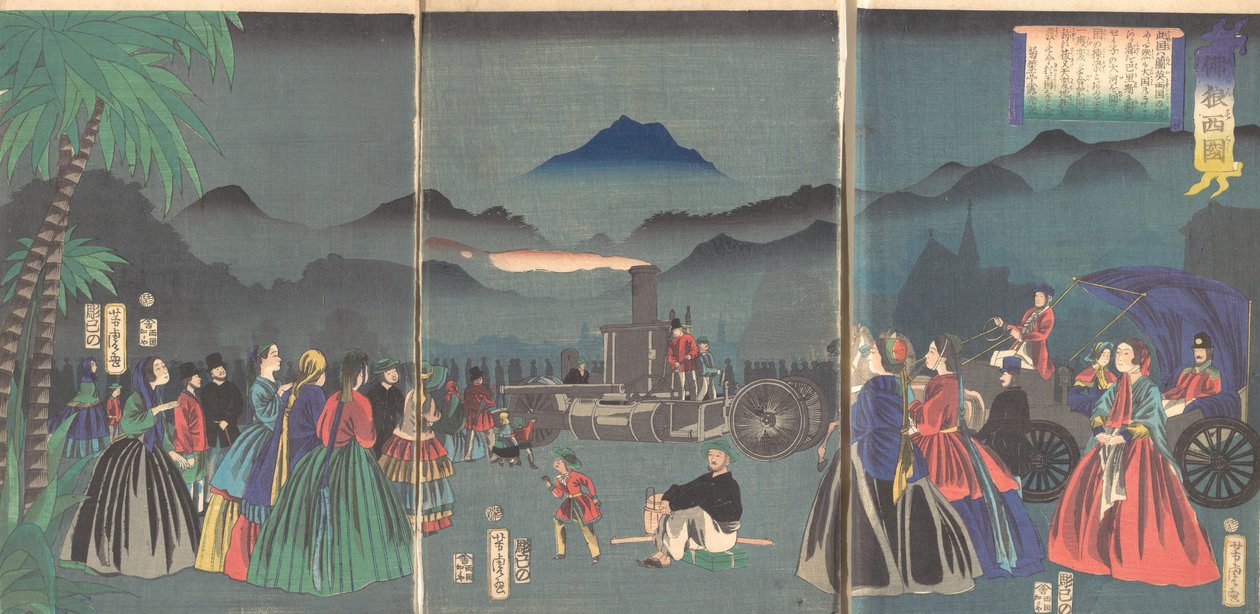 F turbulenta França, 2º portão, 1865. de Utagawa Yoshitora