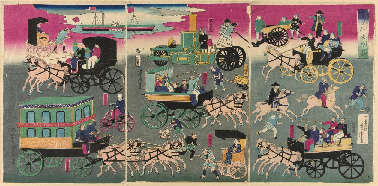 Tokyo Orai Car Zukushi de Utagawa Yoshitora