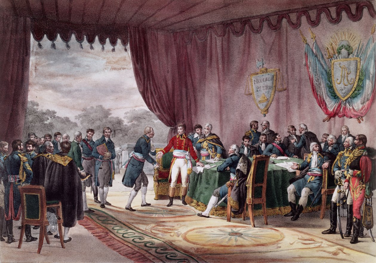 Assinatura do Tratado de Mortefontaine, 30 de setembro de 1800 de V. Adam