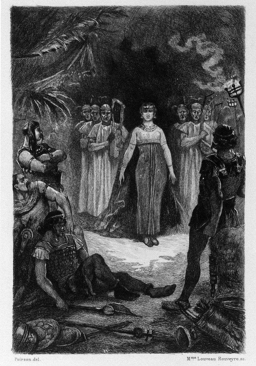 Ilustração de V.A. Poirson (1890) para o romance "Salammbo" de Gustave Flaubert, tomando como moldura a guerra mercenária na época da primeira Guerra Púnica (246-241 a.C.) entre os romanos e cartagineses. de Victor Armand Poirson
