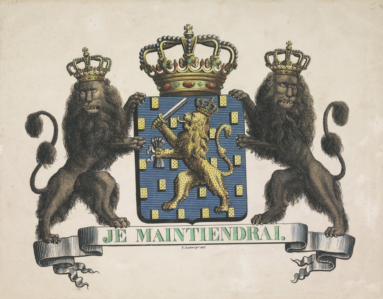 Brasão de armas do Reino dos Países Baixos, 1815 de V. Labargé