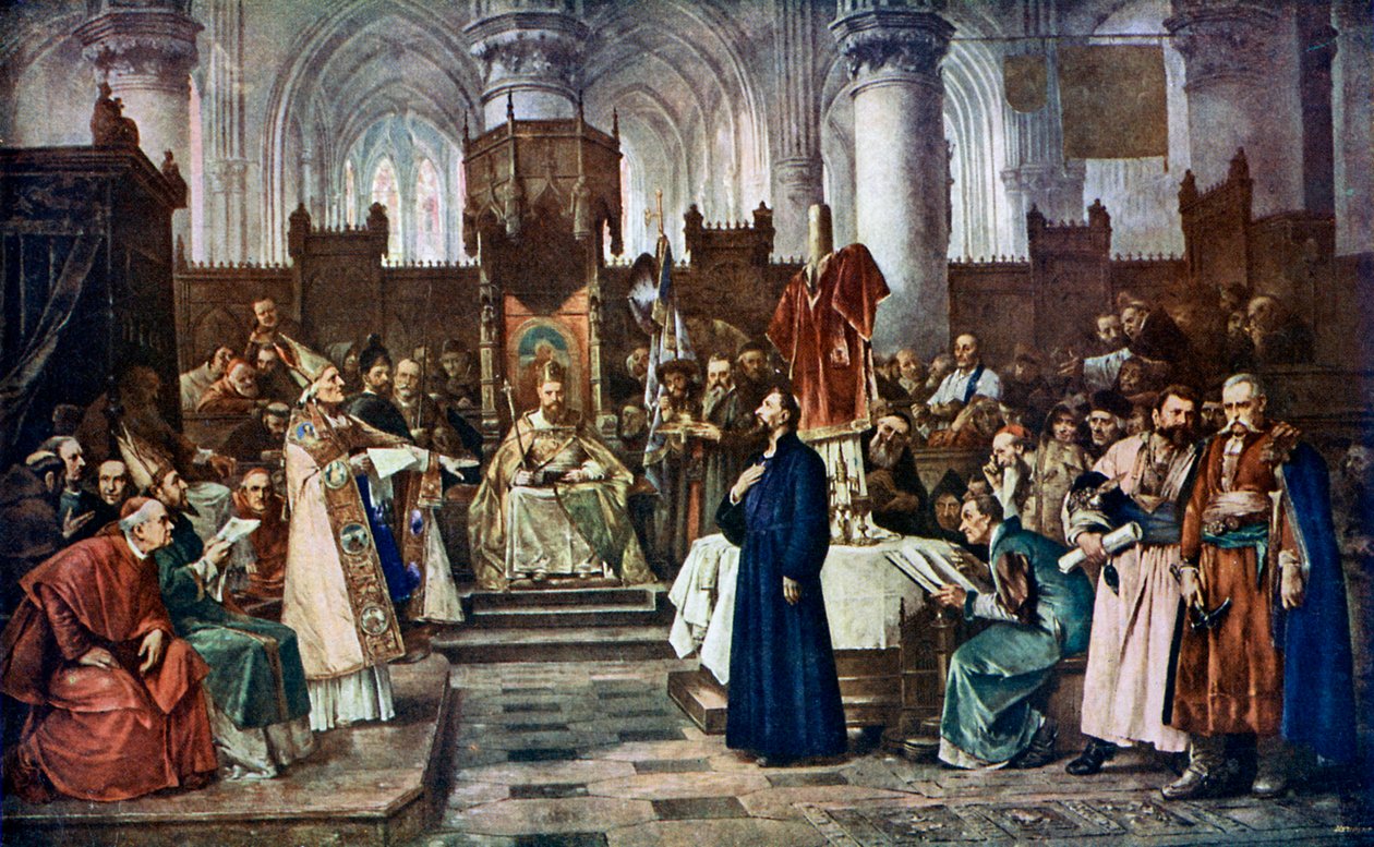 Jan Hus Antes do Conselho de Constança, 1415 1926. de Vaclav Brozik