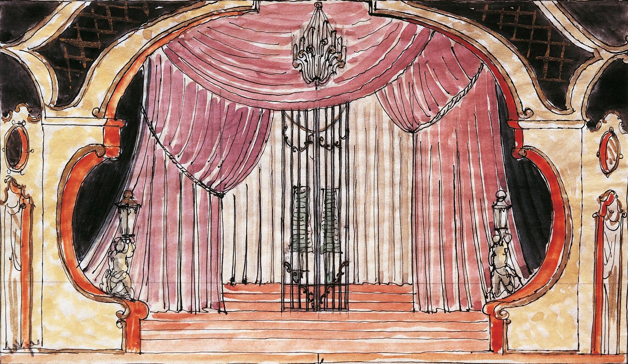 Cenografia para Cosi Fan Tutte de Wolfgang Amadeus Mozart de Vaclav Gottlieb