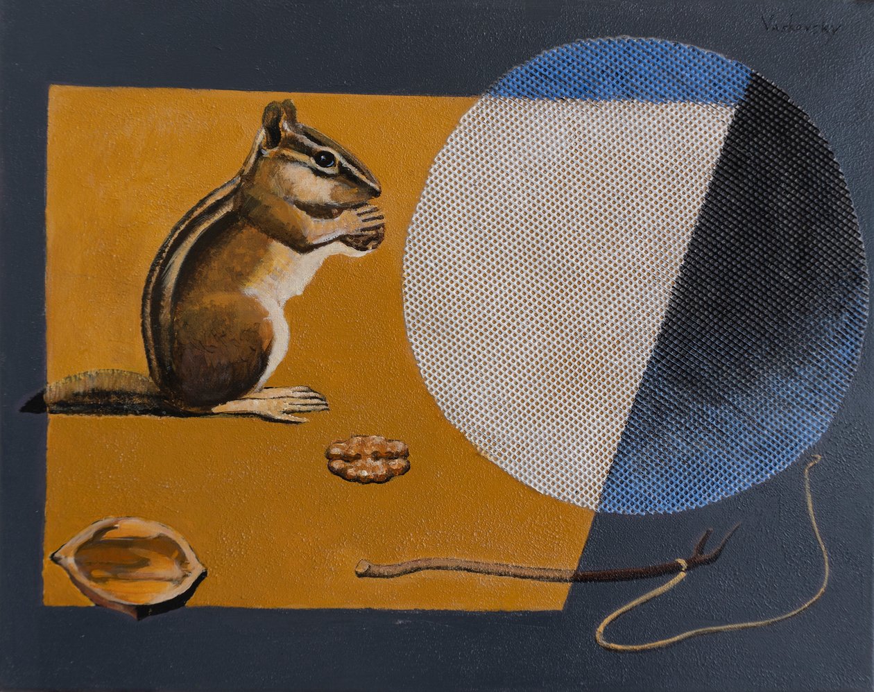 Chipmunk Escape The Trap, 2021 (acrílico sobre tela) de Vadym Vaskovsky