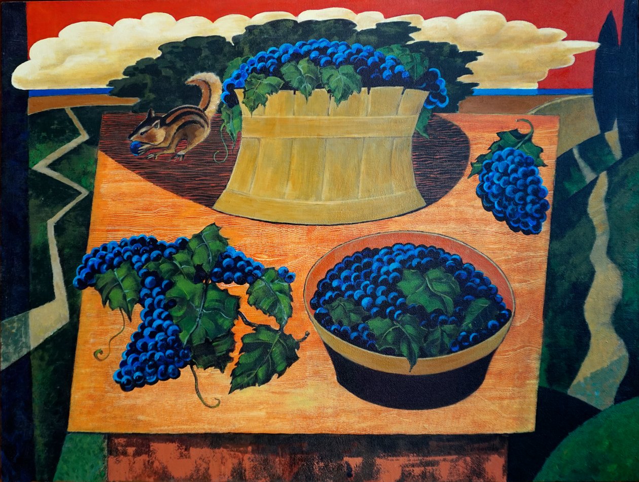 Uvas bravas das dunas, 2021 (acrílico sobre tela) de Vadym Vaskovsky