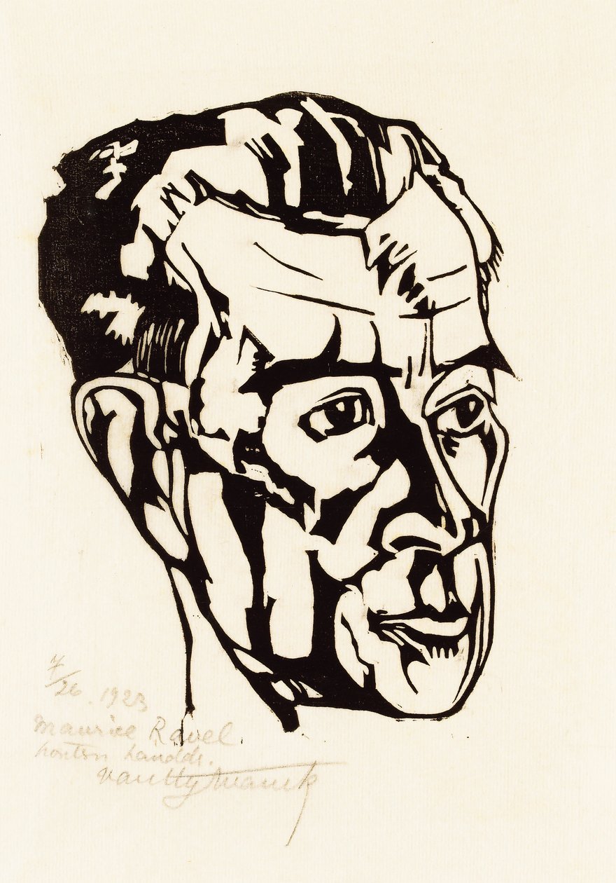 Retrato do compositor Maurice Ravel 1875-1937, 1923. de Valentijn Edgar Van Uytvanck