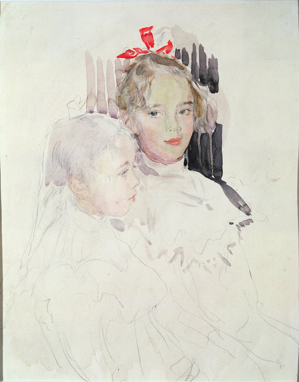 As crianças de Botkin (wc e lápis no papel) de Valentin Aleksandrovich Serov