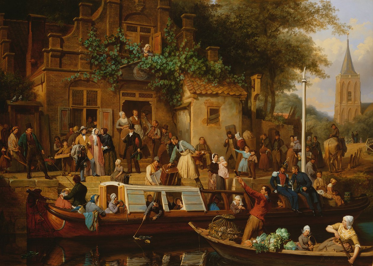 As barcaças em Utrecht, 1853 de Valentin Bing
