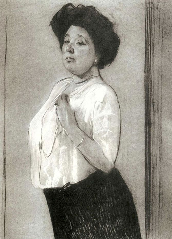 Retrato de Nadezhda Lamanovan: n de Valentin Aleksandrovich Serov