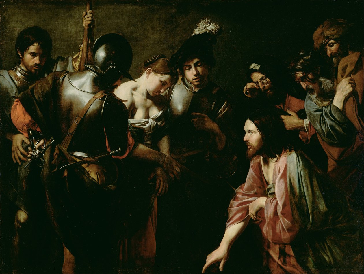 Cristo e a adúltera de Valentin de Boulogne
