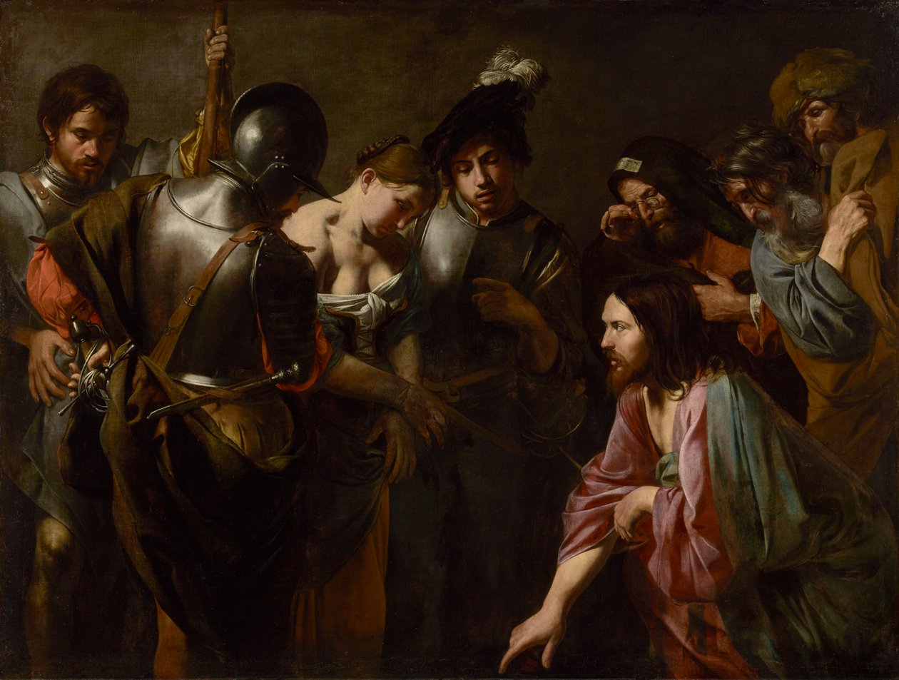 Cristo e a adúltera, c.1620 de Valentin de Boulogne