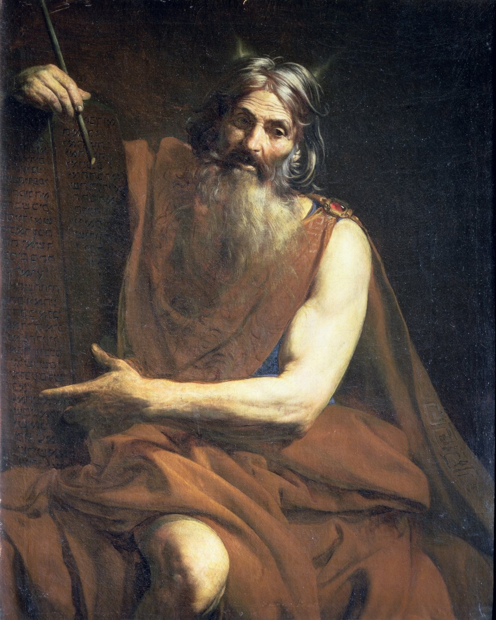 Moisés com as tábuas da lei, c.1627-32 de Valentin de Boulogne