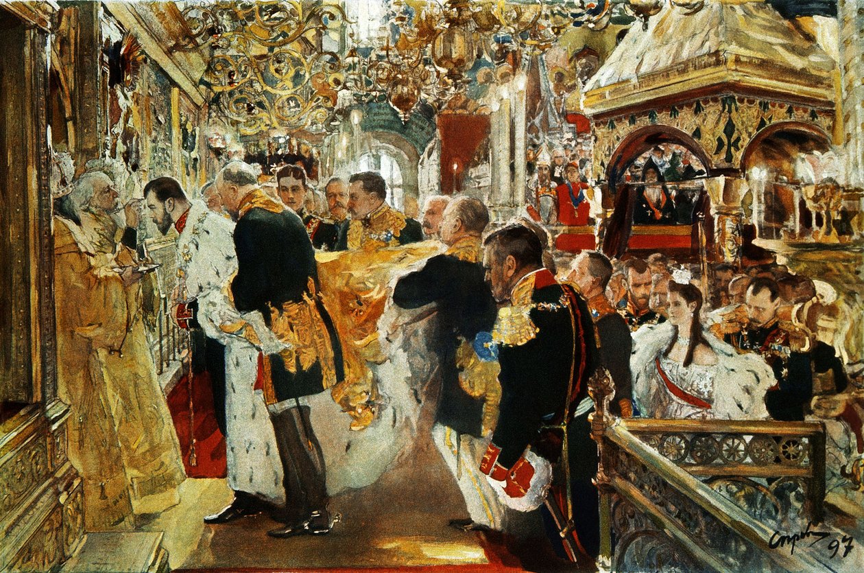 Coroação do Imperador (Czar) Nicolau II da Rússia em 1894 por Valentin Serov (19 de Janeiro de Valentin Aleksandrovich Serov