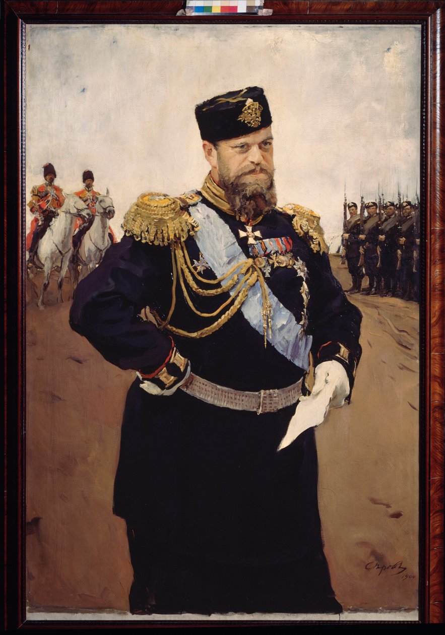 Retrato do Imperador Alexandre III (1845-1894). Pintura de Valentin Alexandrovich Serov (1865-1911), óleo sobre tela de Valentin Aleksandrovich Serov